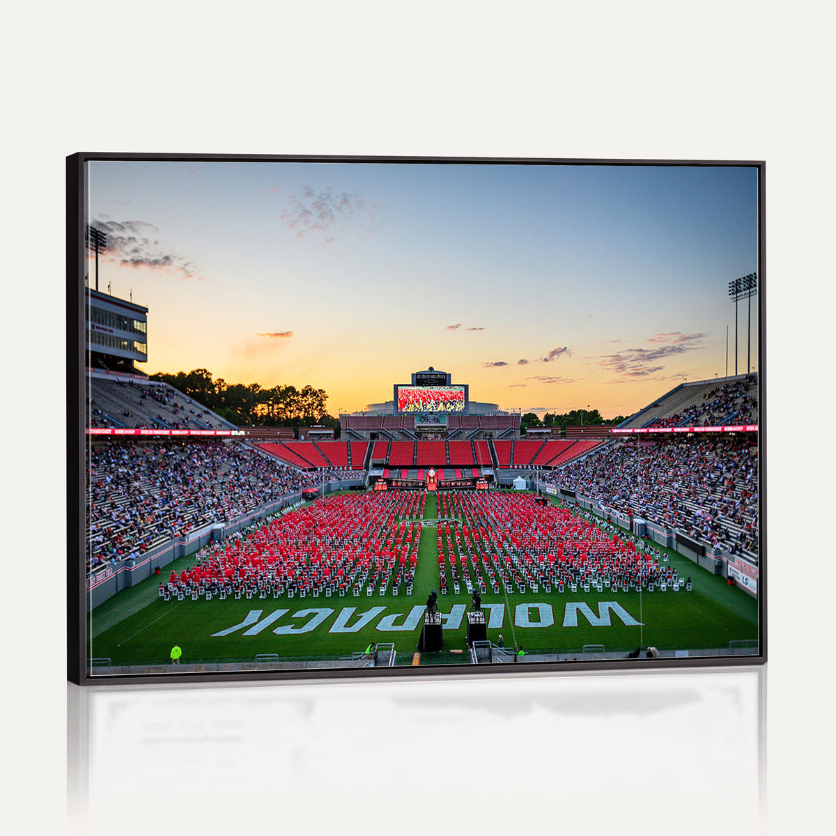35266-MGV-CV-36X24 - NC State Wolfpack Football Team Print Wall Art - Raleigh Carter-Finley Stadium Wall Art Canvas Print