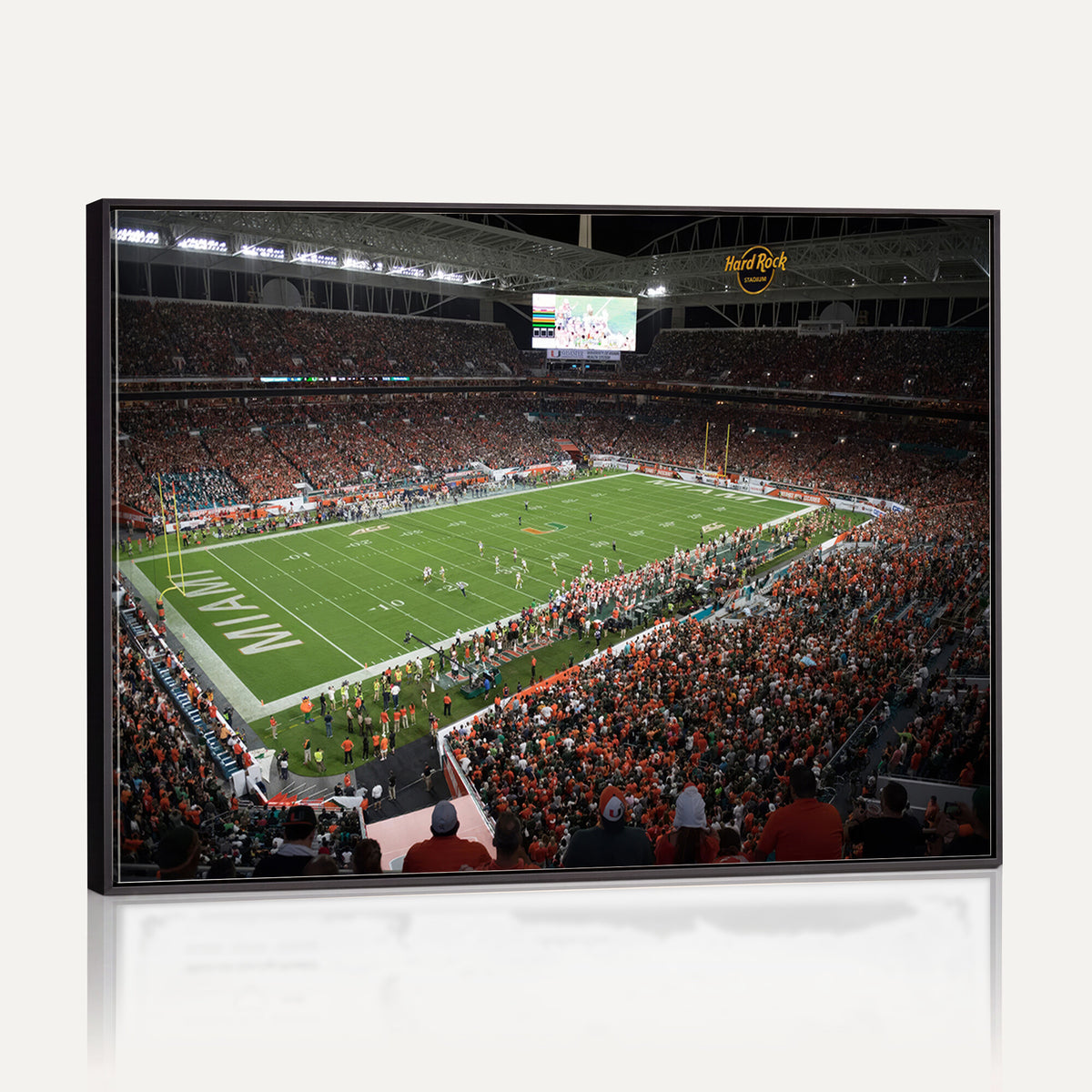 33698-PAN-FL-20X10 - Miami Hurricanes Football Team Print Canvas- Miami Hard Rock Stadium Wall Art Canvas Print