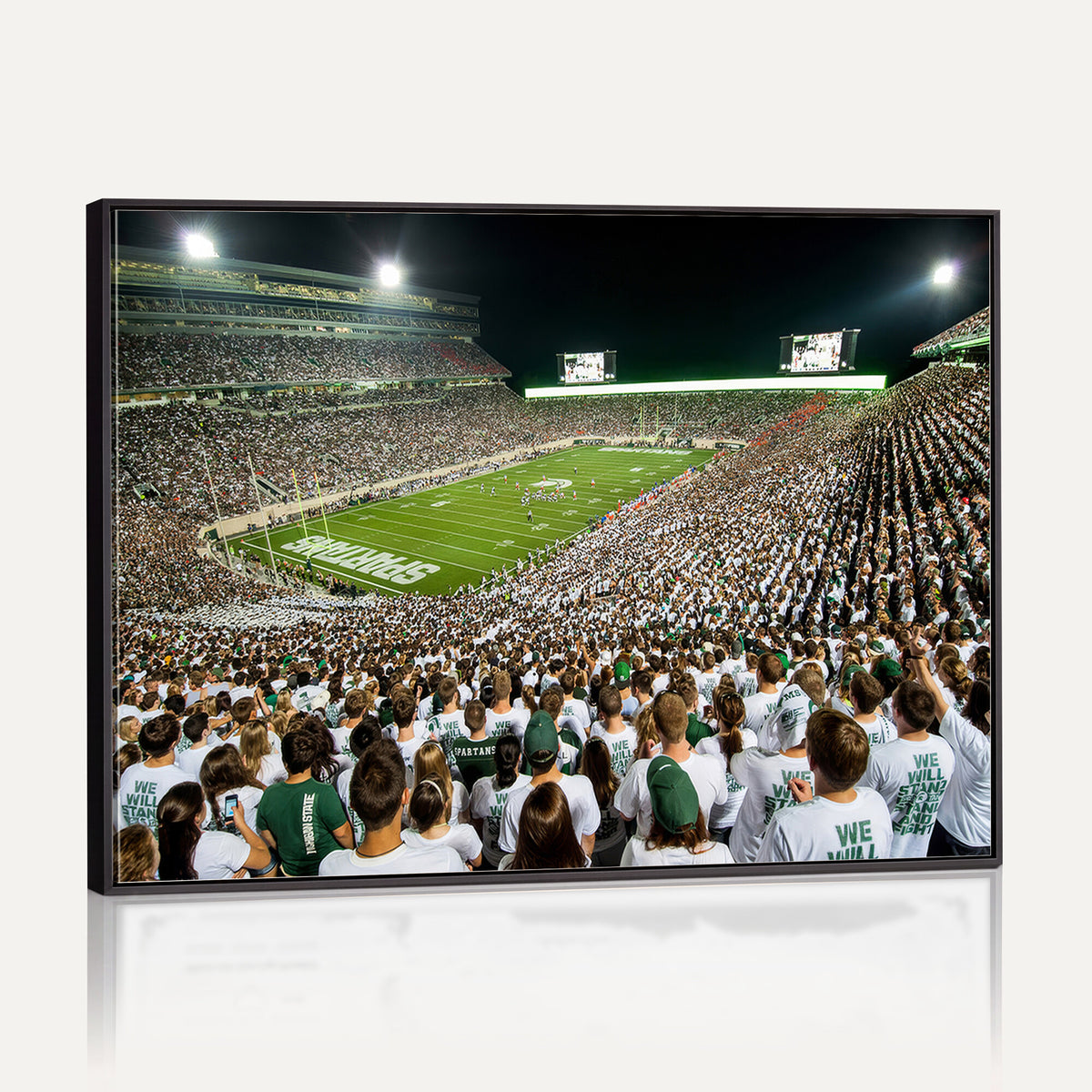 30457-PAN-FL-20X10 - Michigan State Spartans Football Canvas Print - East Lansing Spartan Stadium Wall Art Canvas Print