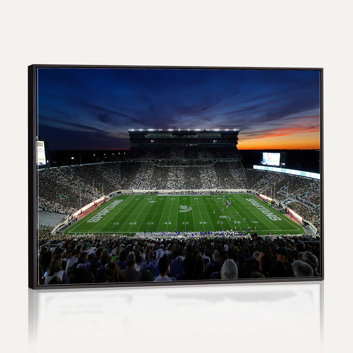 49074-PAN-FL-20X10 - Michigan State Spartans Football Team Print - East Lansing Spartan Stadium Canvas Print