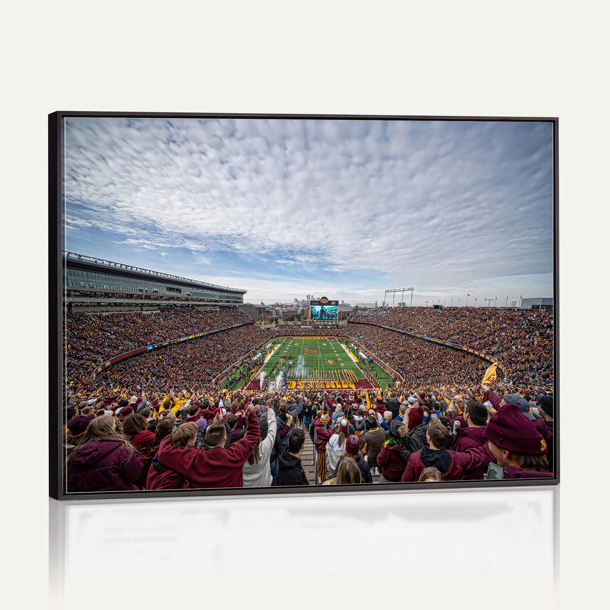 38459-PAN-FL-20X10 - University of Minnesota Golden Gophers Football Team Print - Minneapolis Huntington Bank Stadium Art