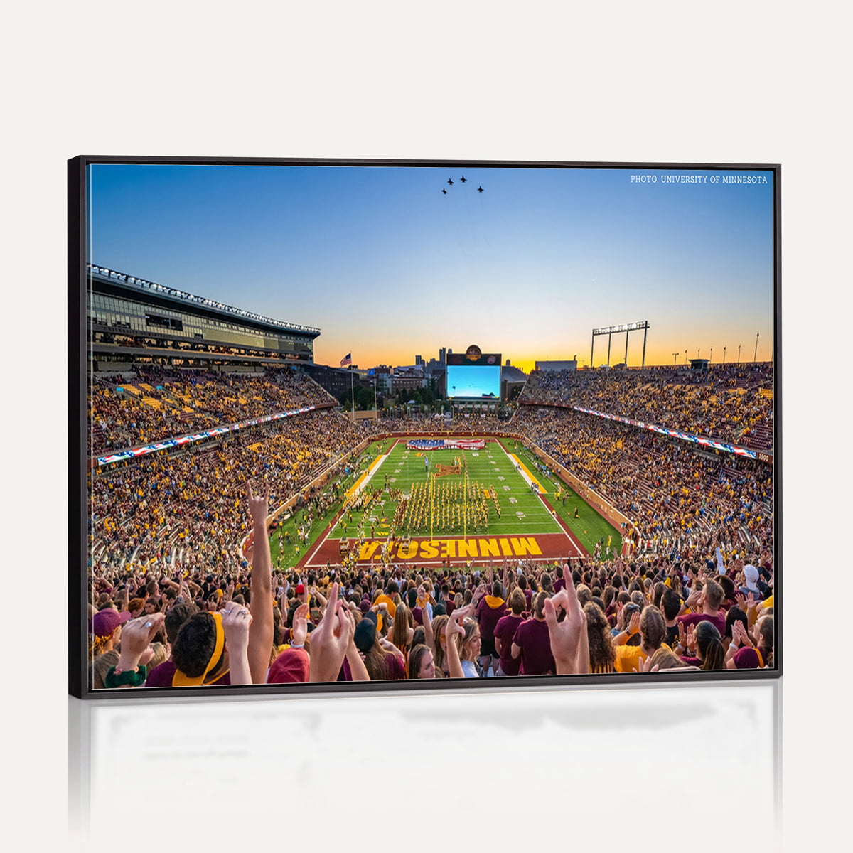 63452-PAN-FL-20X10 - University of Minnesota Golden Gophers Football Team Print - Minneapolis Huntington Bank Stadium