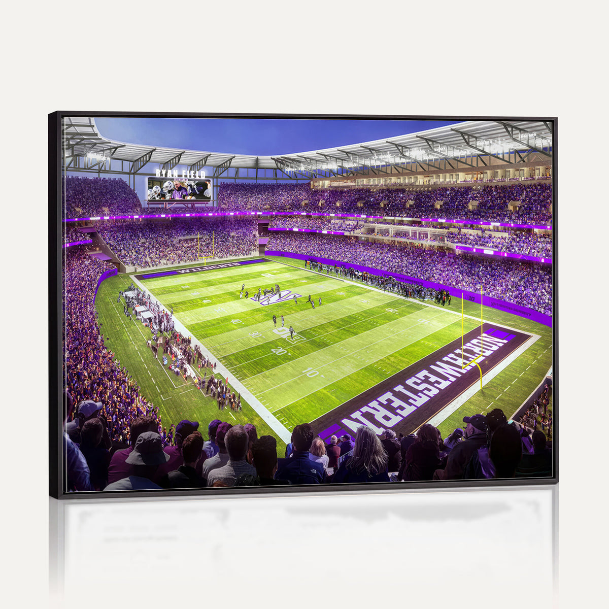 81245-MGV-CV-36X24 - Northwestern University Wildcats Football Team Print - Evanston Ryan Field Wall Art Canvas Print