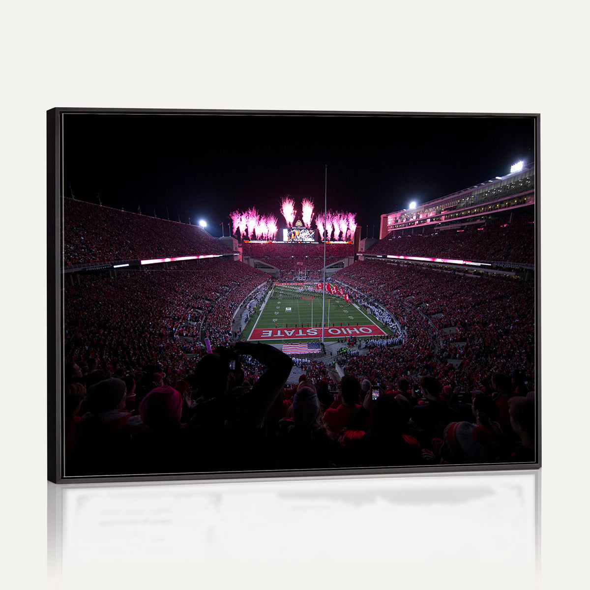 20483-PAN-FL-20X10 - Ohio State University Buckeyes Football Team Print - Columbus Ohio Stadium Wall Art Canvas Print