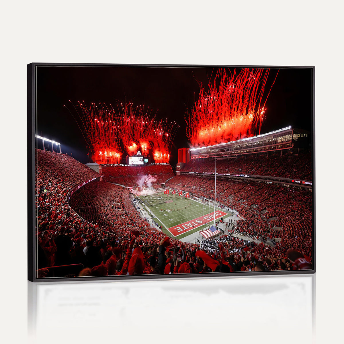 56909-PAN-FL-20X10 - Ohio State University Buckeyes Football Team Print - Columbus Ohio Stadium Wall Art Canvas Print