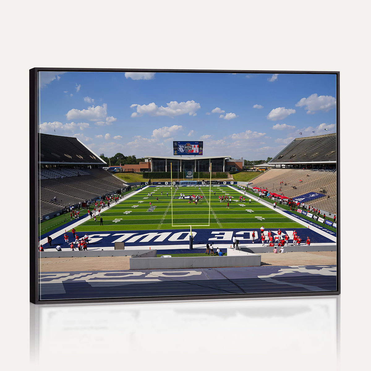 92248-MGV-CV-36X24 - Rice University Owls Football Team Print, Houston Rice Stadium