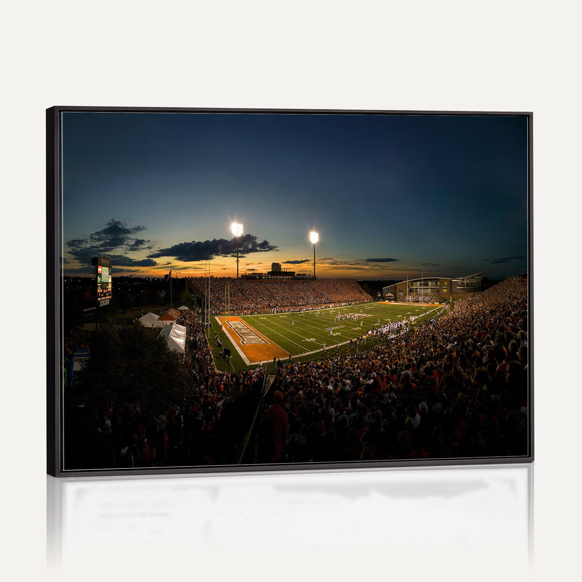 15980-PAN-FL-20X10 - Ball State Cardinals Football Team Print - Muncie Scheumann Stadium Wall Art Canvas Print