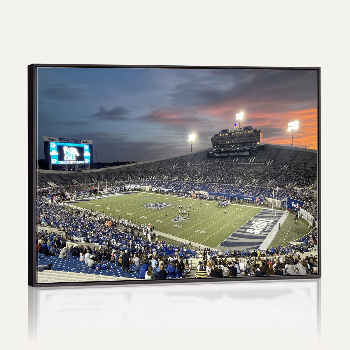 64409-PAN-FL-20X10 - Memphis Tigers Football Team Print - Memphis Simmons Bank Liberty Stadium Wall Art Canvas Print