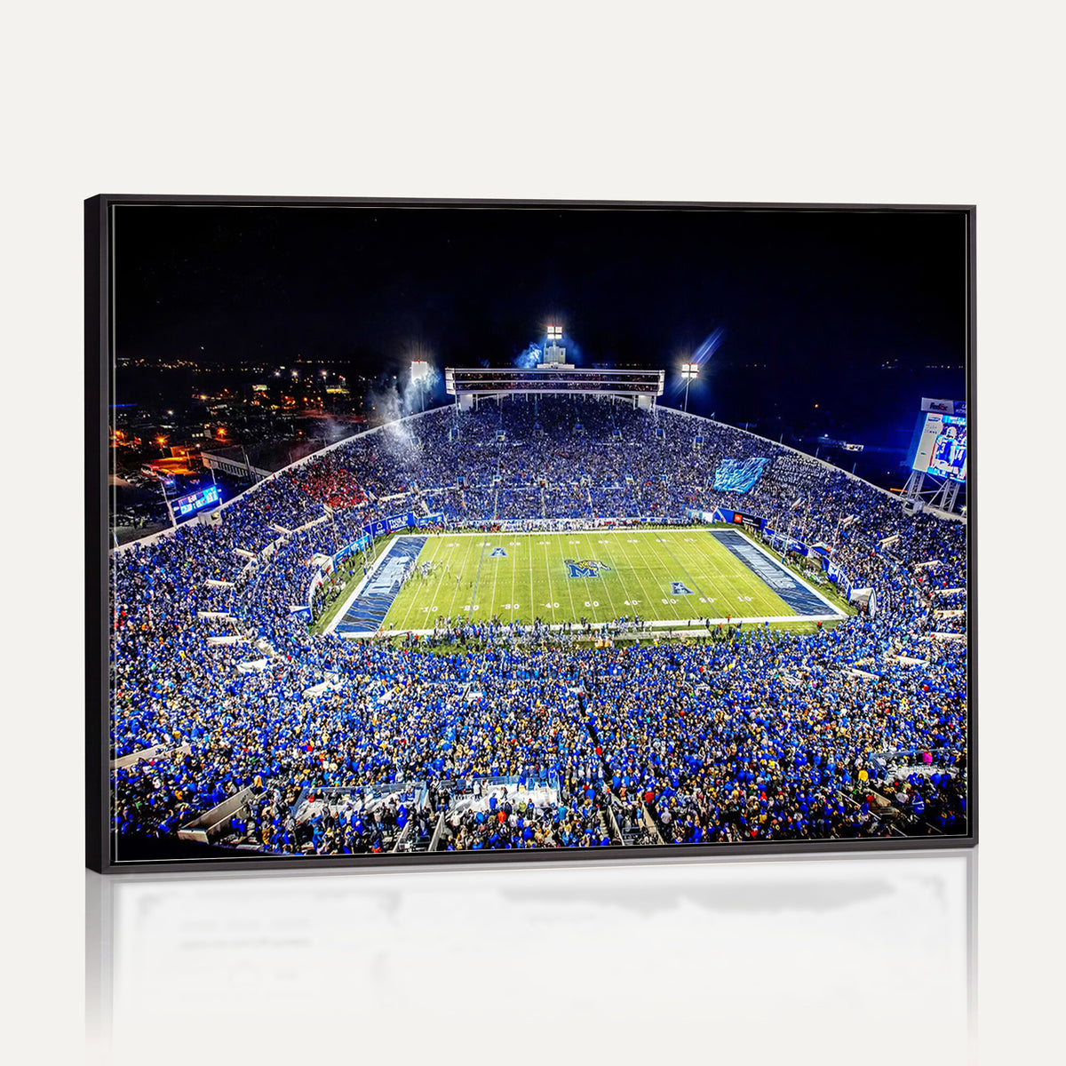 11665-PAN-FL-20X10 - University of Memphis Tigers Football Team Print - Memphis Simmons Bank Liberty Stadium Wall Art