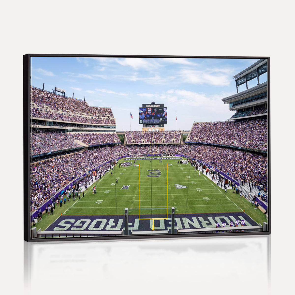 27650-PAN-FL-20X10 - TCU Horned Frogs Football Team Print - Fort Worth Amon G. Carter Stadium Wall Art Canvas Print
