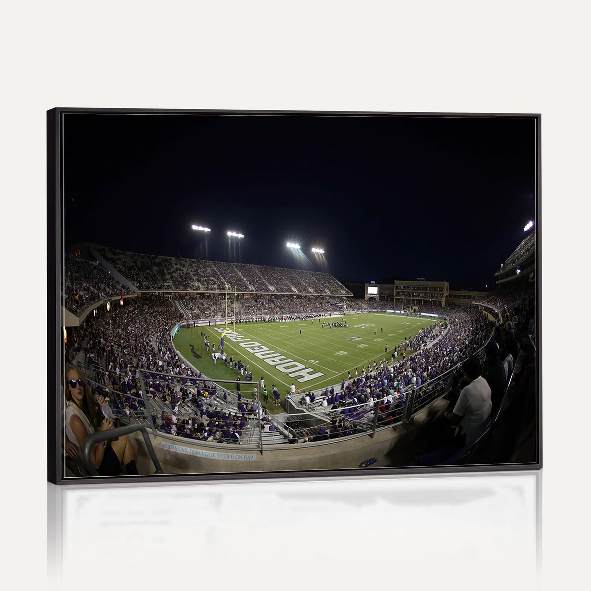 59222-PAN-FL-20X10 - TCU Horned Frogs Football Team Print - Fort Worth Amon G. Carter Stadium Wall Art Canvas Print.