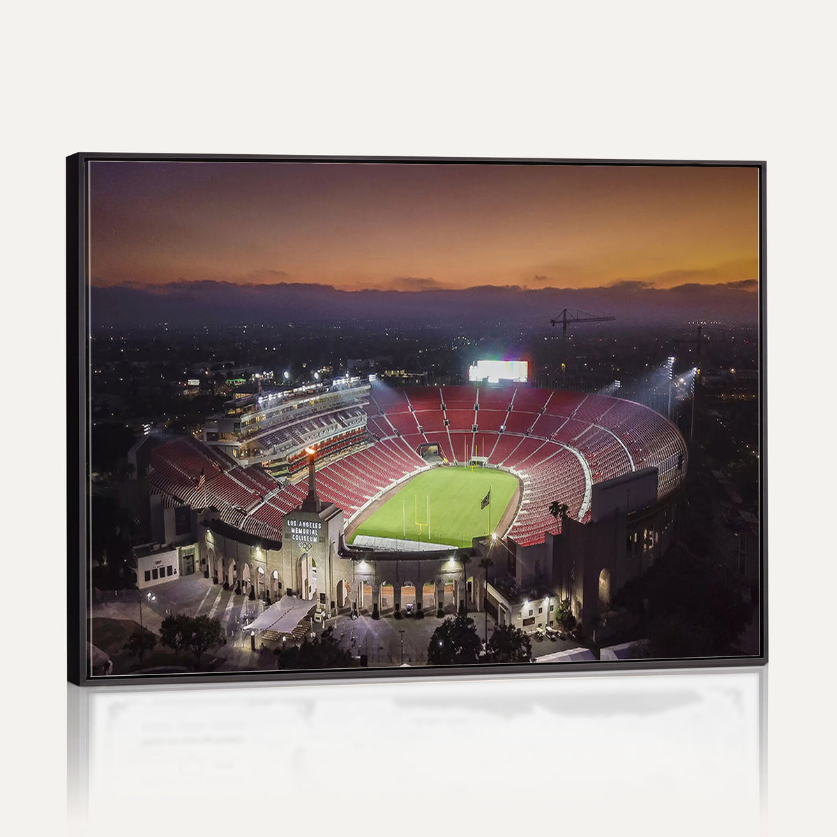 50666-MGV-CV-36X24 - The University of Southern California USC Trojans Football Team Print, Los Angeles Memorial Coliseum
