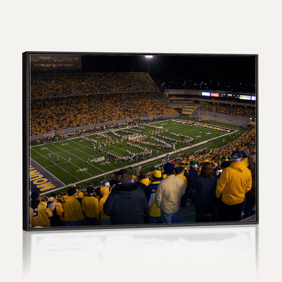 58154-MGV-CV-36X24 - West Virginia University Mountaineers Football Team Print, Milan Puskar Stadium, Morgantown