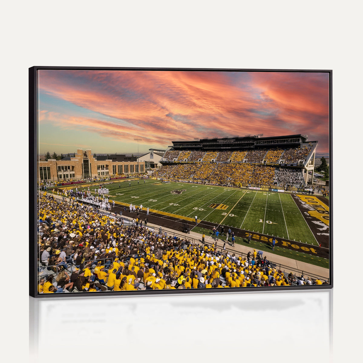 90508-MGV-CV-36X24 - University of Wyoming Cowboys Football Team Print, Laramie, Extra Large Game Room Wall Decor