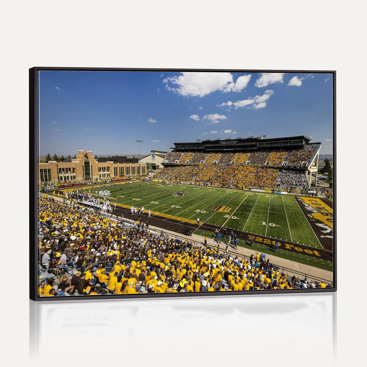 75112-MGV-CV-36X24 - University of Wyoming Cowboys Football Team Print, Laramie, Home Bar Wall Decor