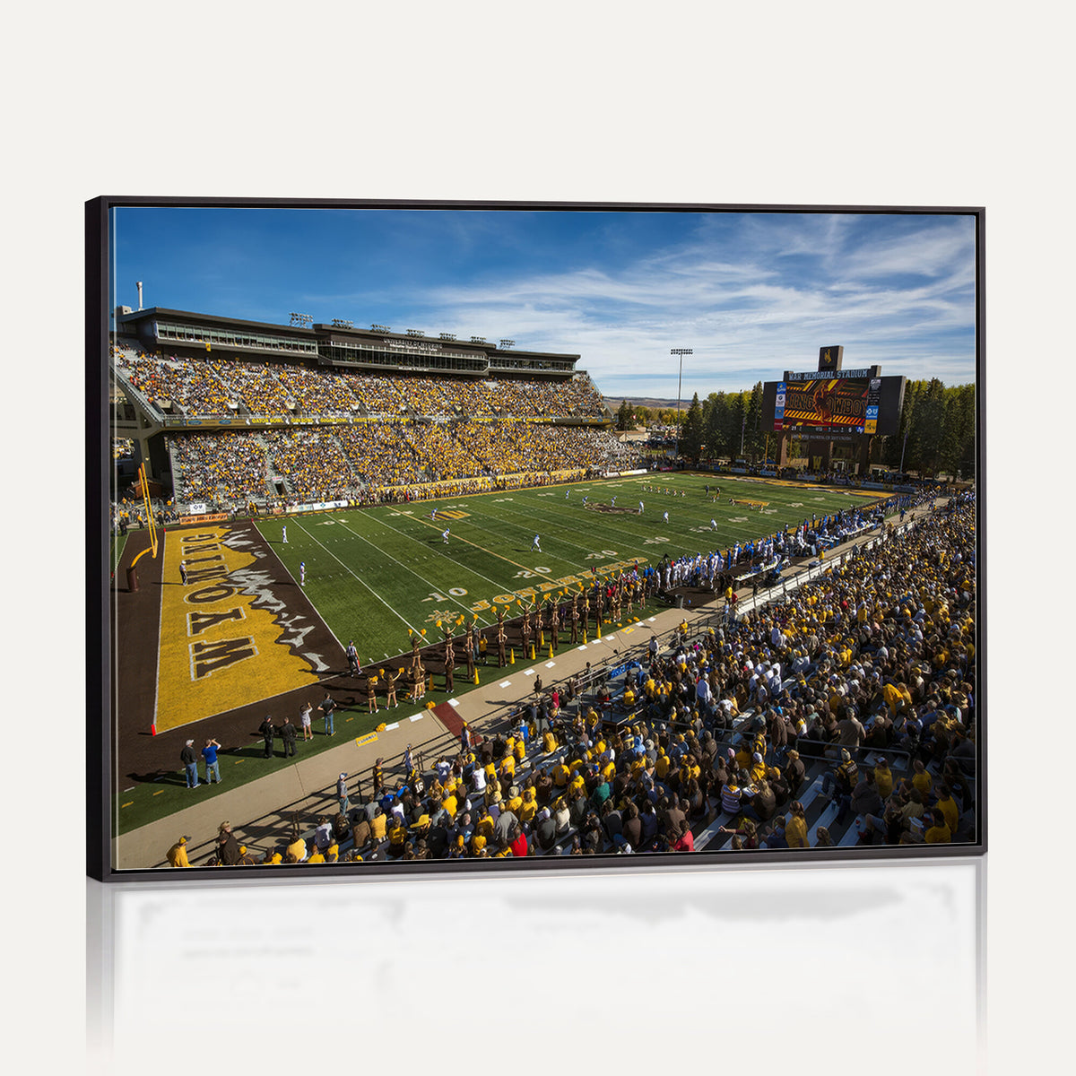 89846-MGV-CV-36X24 - University of Wyoming Cowboys Football Team Print, Laramie, Man Cave Wall Decor