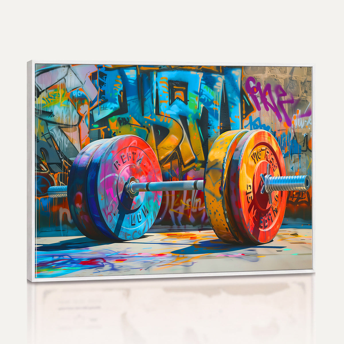 70871-MGV-CV-36X24 - Fitness Gym Barbell Graffiti Wall Art Canvas Print