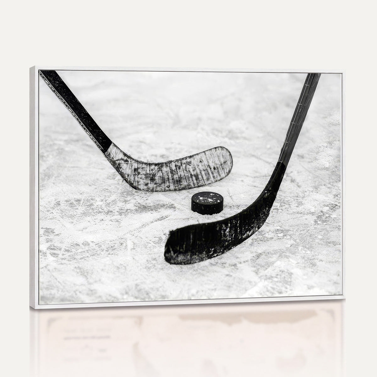 82900-MGV-CV-36X24 - Winter Ice Hockey Sport Canvas Wall Art Print, Hockey Wall Decor