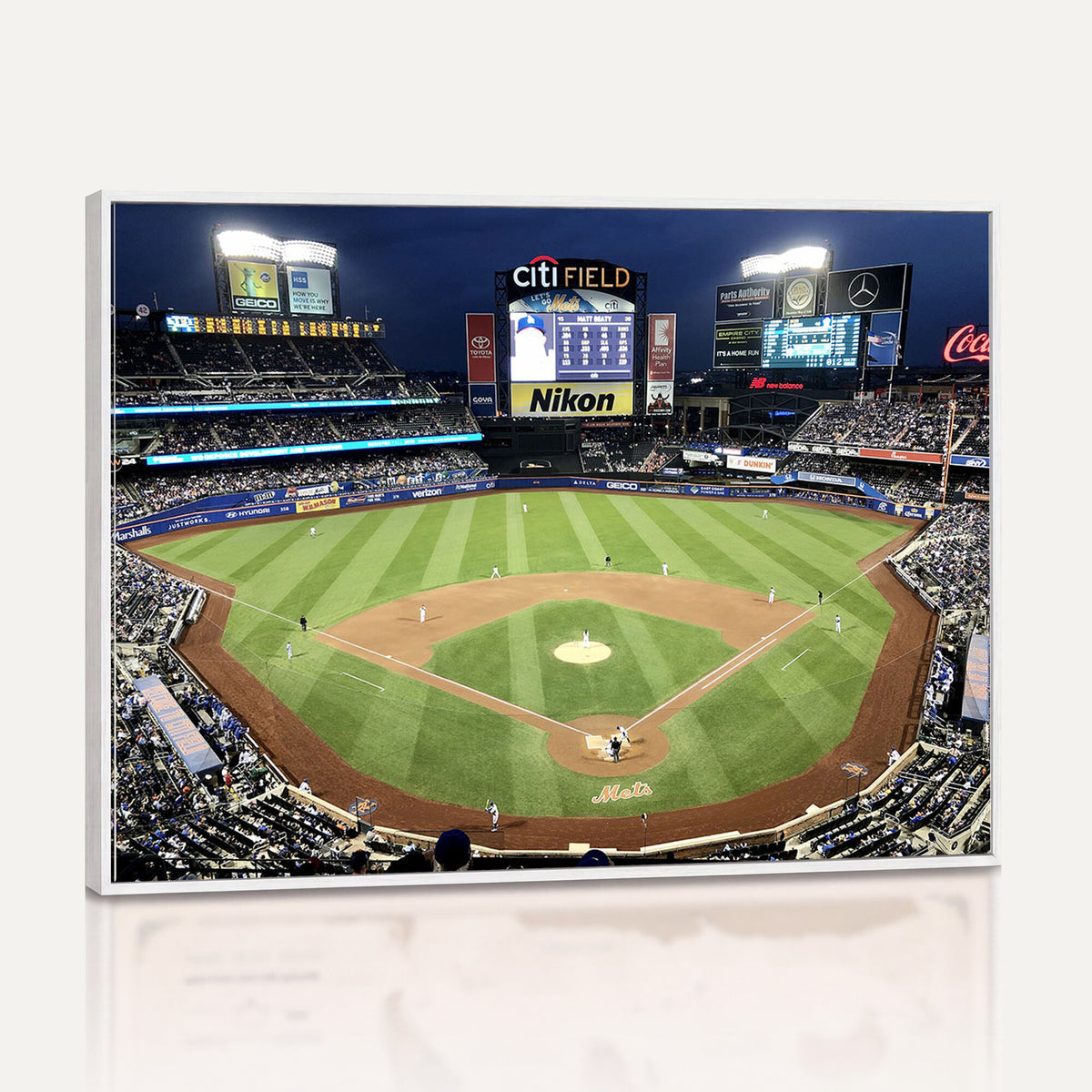 87666-MGV-CV-36X24 - Citi Field Wall Art Print | 3-Panel New York Mets Baseball Stadium Canvas Print | Framed Sports