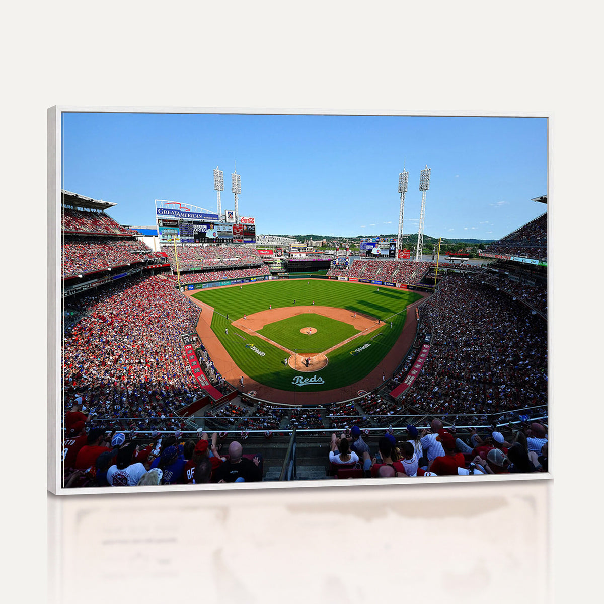 90998-MGV-CV-36X24 - Cincinnati Reds Baseball Canvas Print | Great American Ball Park Stadium Wall Art
