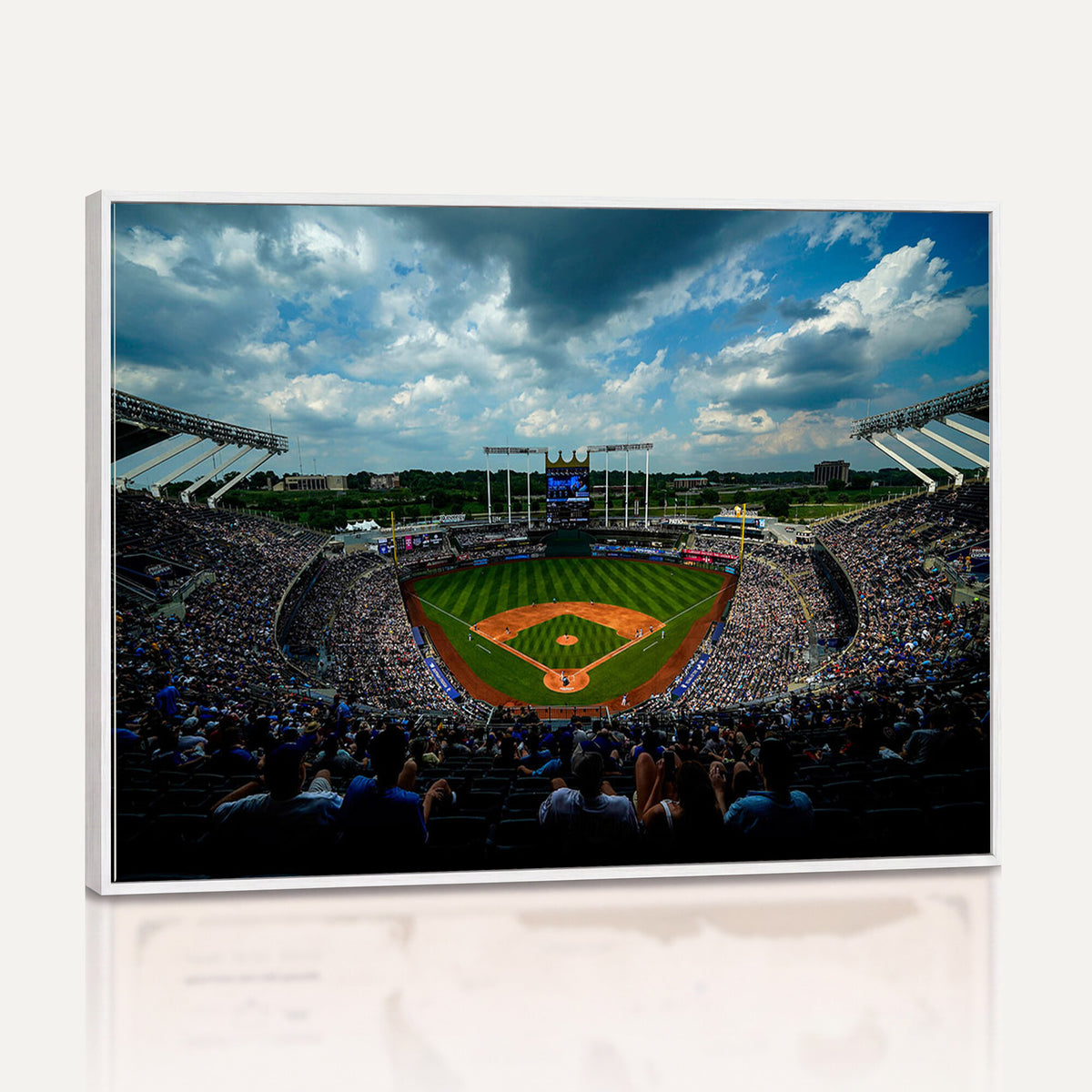37127-MGV-CV-36X24 - 3-Panel Kauffman Stadium Wall Art Print | Large Kansas City Royals Baseball Canvas