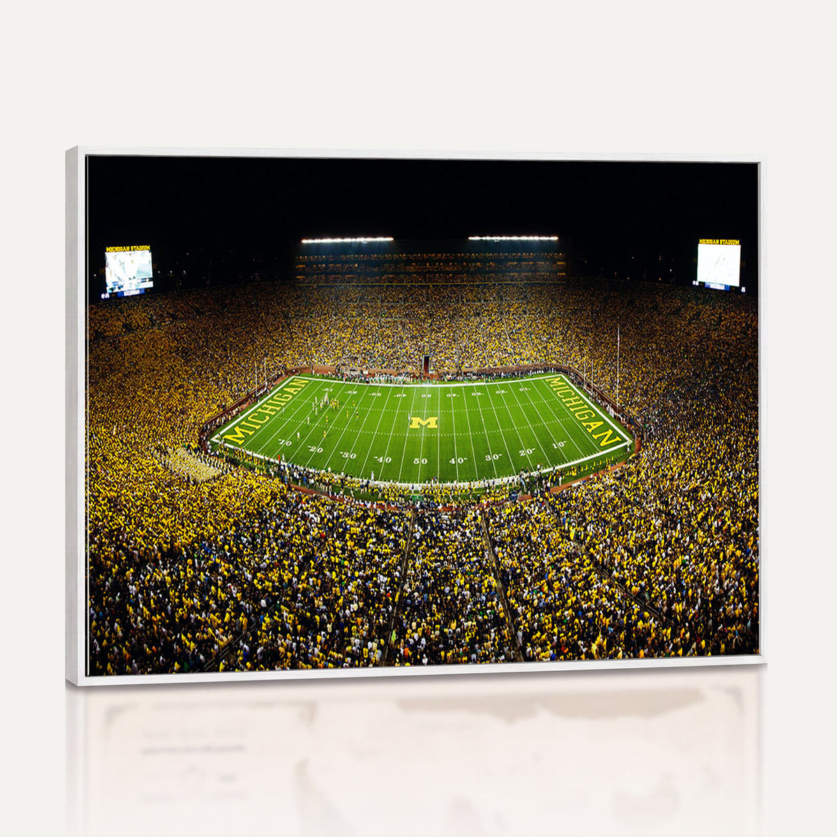 26166-MGV-CV-36X24 - Stadium in Michigan Wall Art Canvas Print, Framed American Football Stadium Art