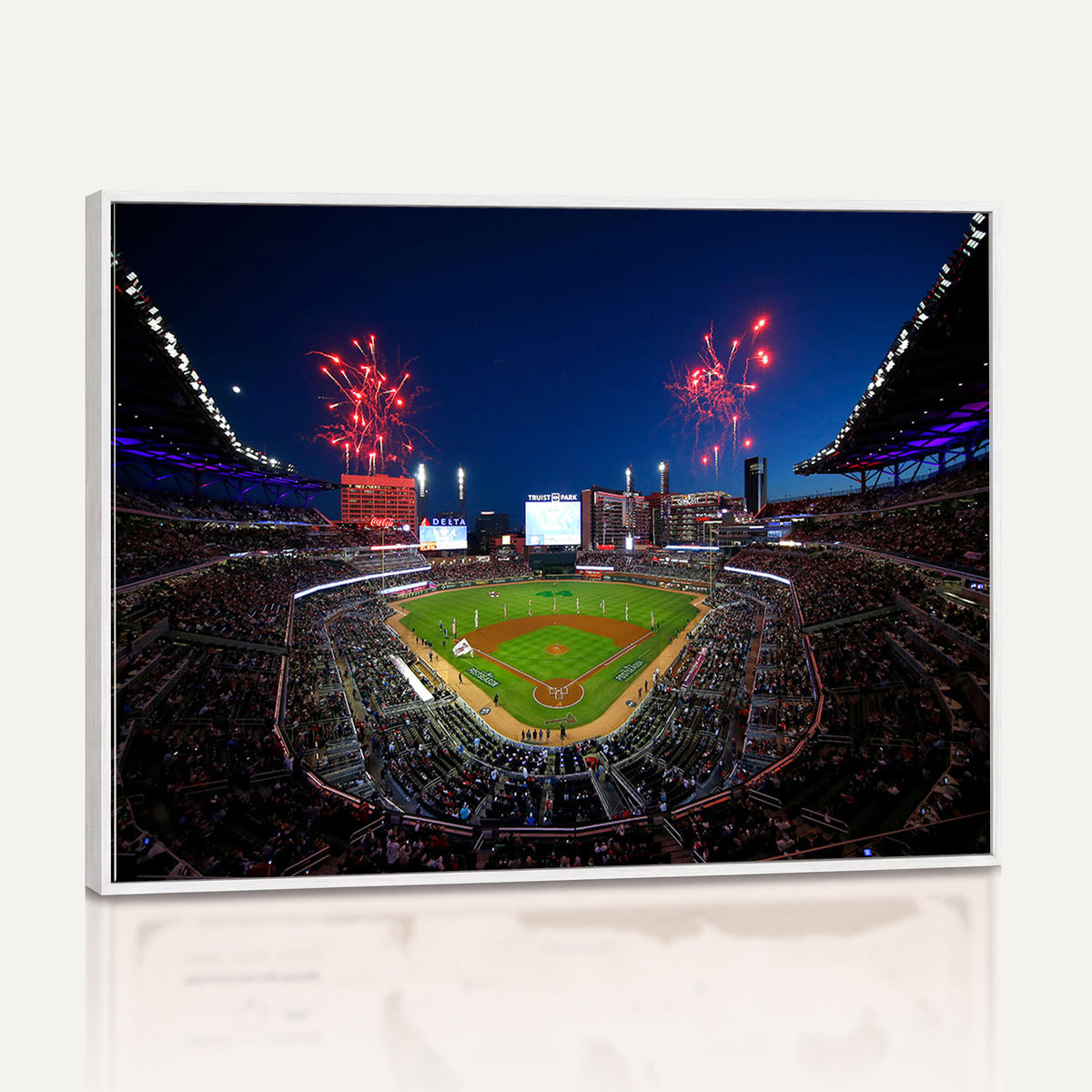 50582-MGV-CV-36X24 - Truist Park Atlanta Braves Baseball Stadium Wall Art Print | Large 3-Panel Canvas Print for Sports