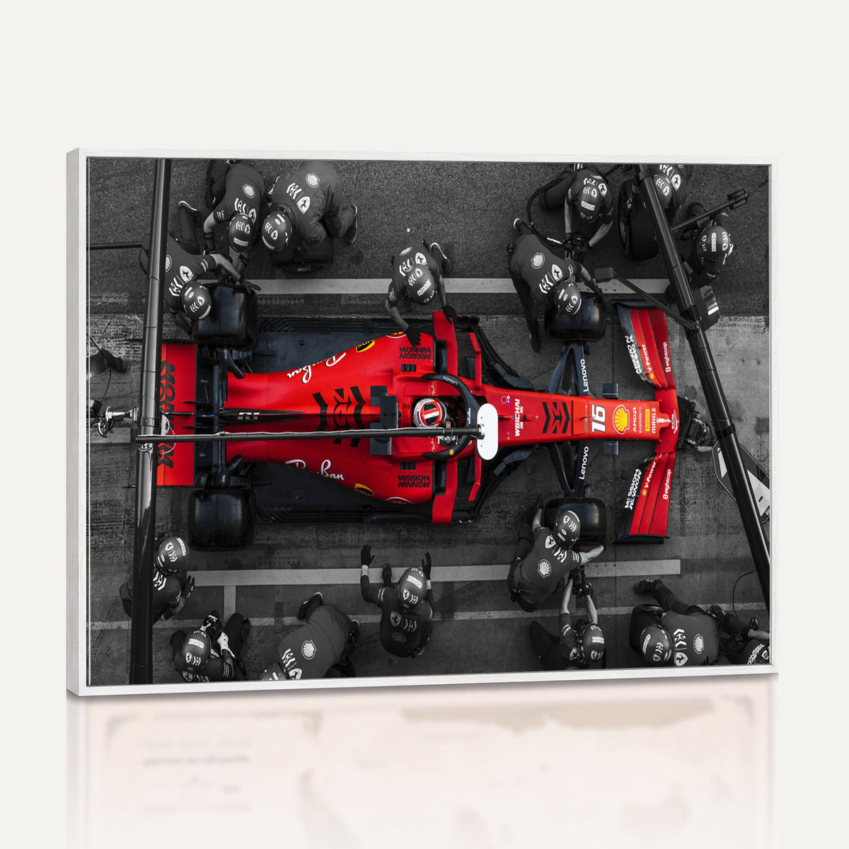 99356-MGV-CV-36X24 - Ferrari Pit Stop Canvas Wall Art | Precision and Speed