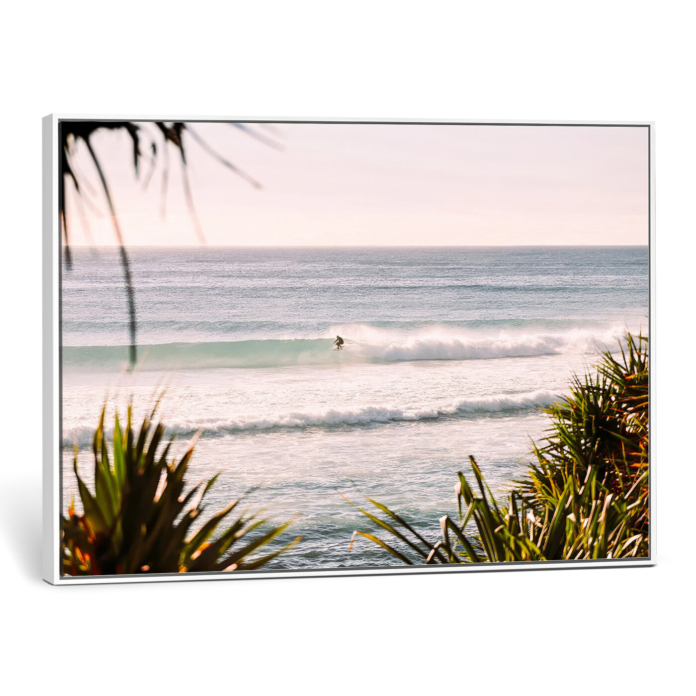 23287092-MGV-CV-36X24 - Ocean Surfer Wall Art Canvas Print | Framed Coastal Surf Art Picture Tropical Beach Artwork for Home Office