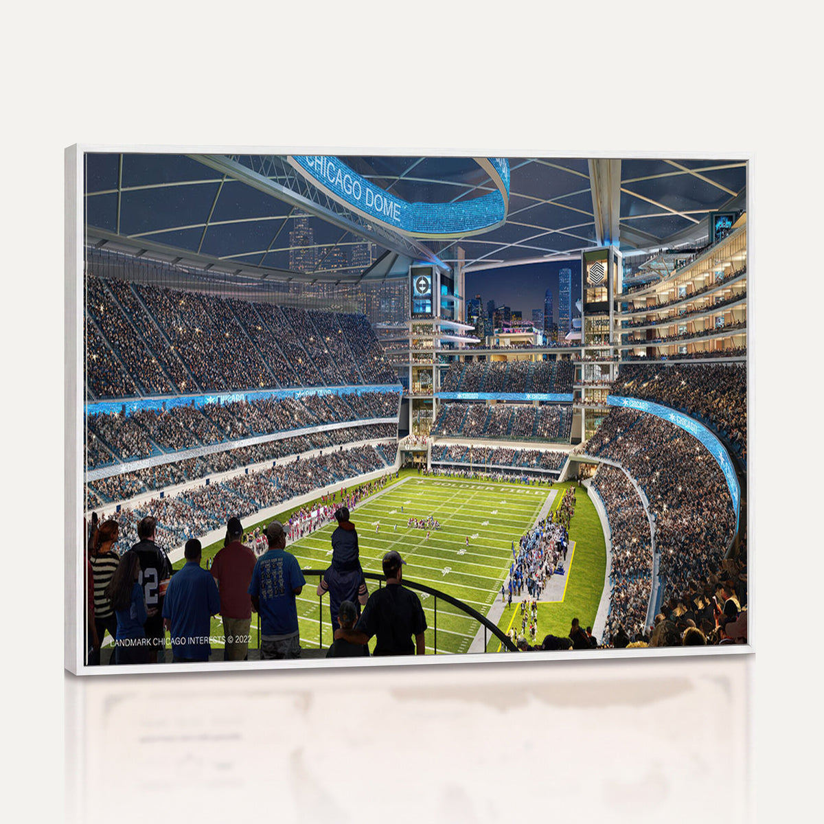 41816511-MGV-CV-36X24 - Chicago Dome Stadium Wall Art Canvas Print, Framed Modern Decor