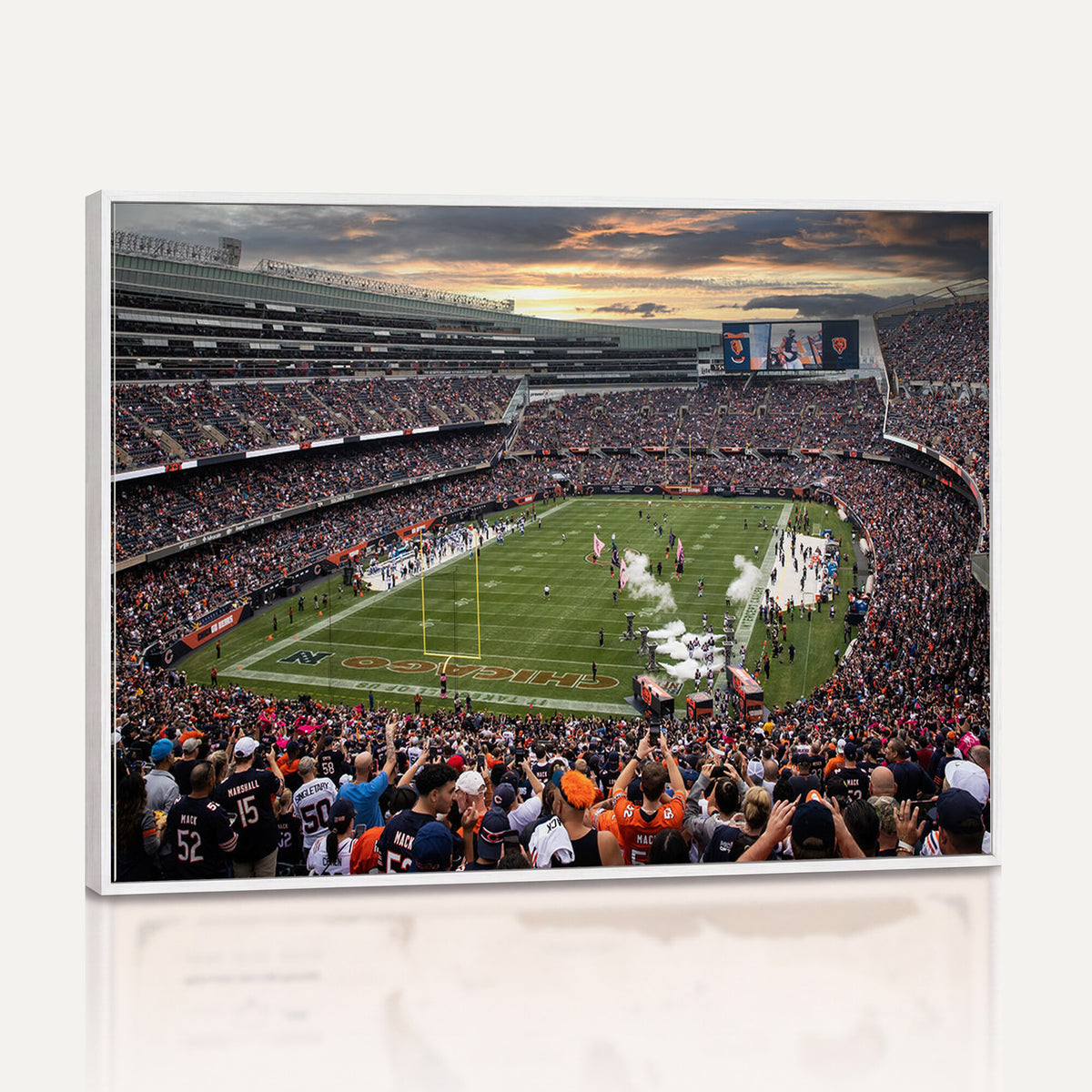 87578930-PAN-FL-20X10 - Chicago Bears Soldiers Field Wall Art Canvas Print, Home Bar Wall Decor