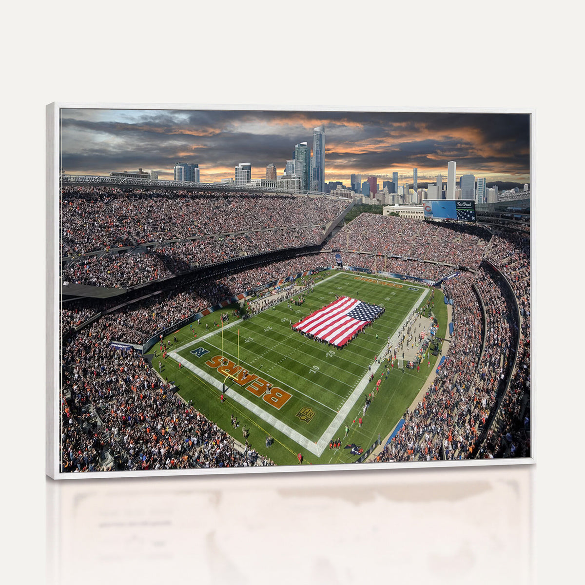 98106777-PAN-FL-20X10 - Chicago Bears Soldiers Field Wall Art Canvas Print, Extra Large Game Room Wall Decor