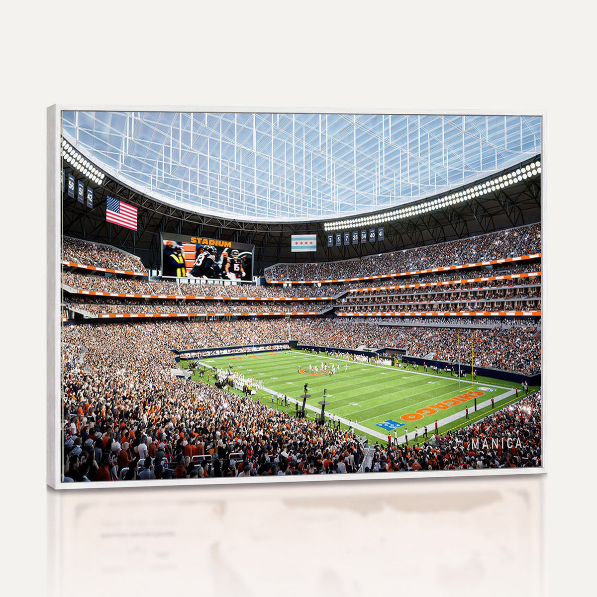 32530647-PAN-FL-20X10 - Chicago Bears Soldiers Field Wall Art Canvas Print, Framed and Ready to Hang