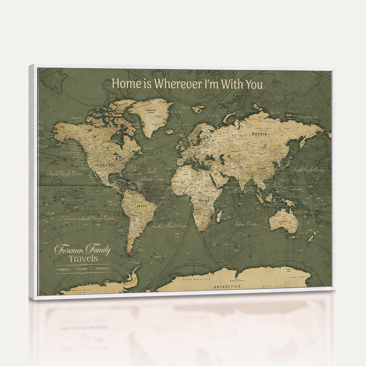 31715895-MGV-CV-36X24 - Custom Push Pin World Map Wall Art Canvas Print | Personalized Travel Tracker with Pins Framed Large for Home and Office Decor