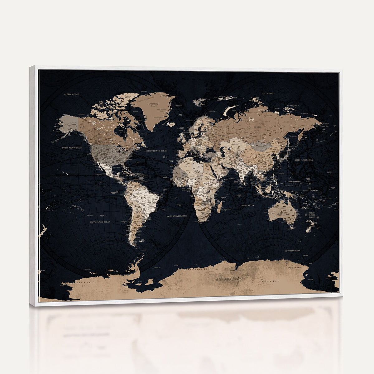25812727-MGV-CV-36X24 - Grunge Wall Art World Map Canvas Print
