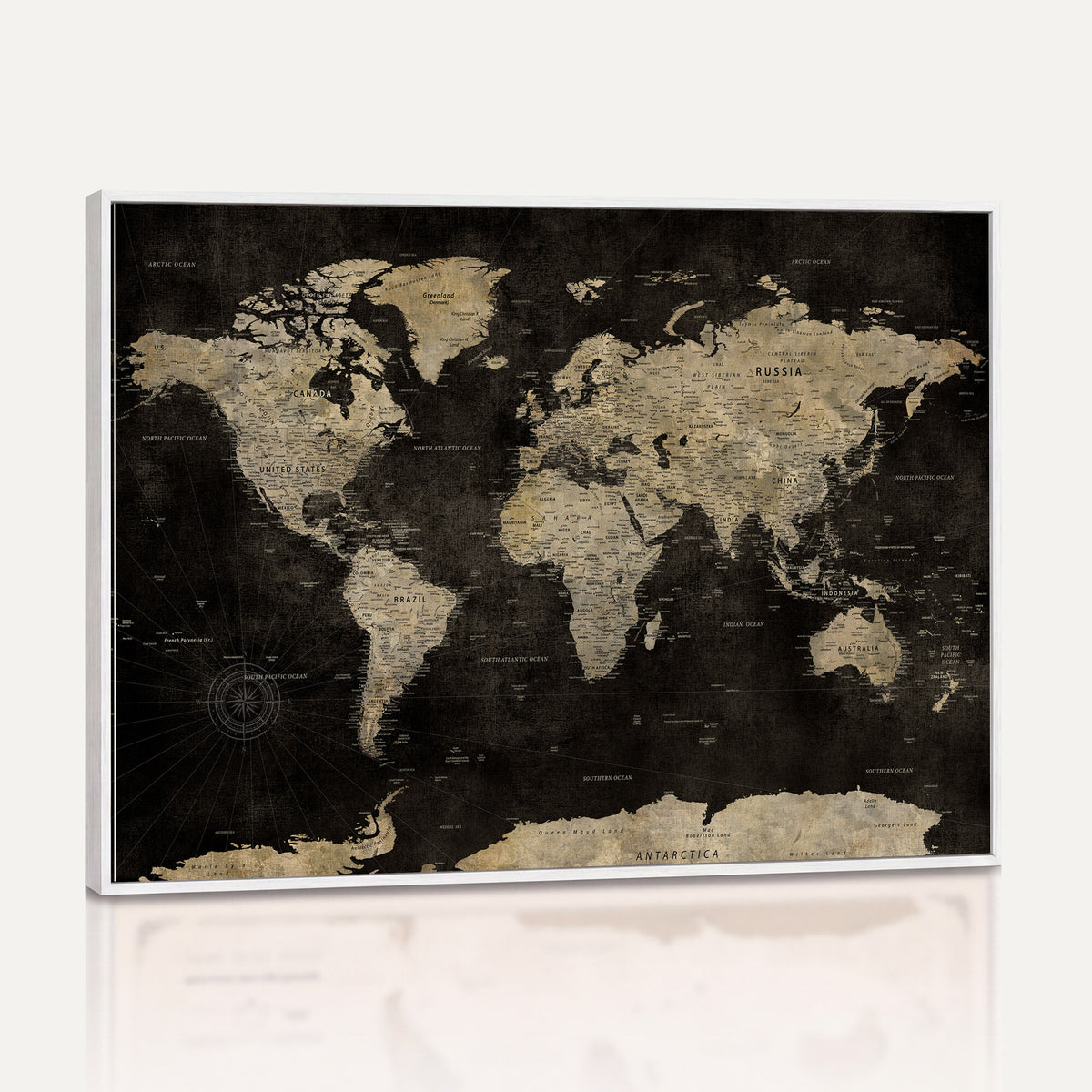 60653880-MGV-CV-36X24 - Push Pin World Map Canvas Wall Art Print, Interactive Travel