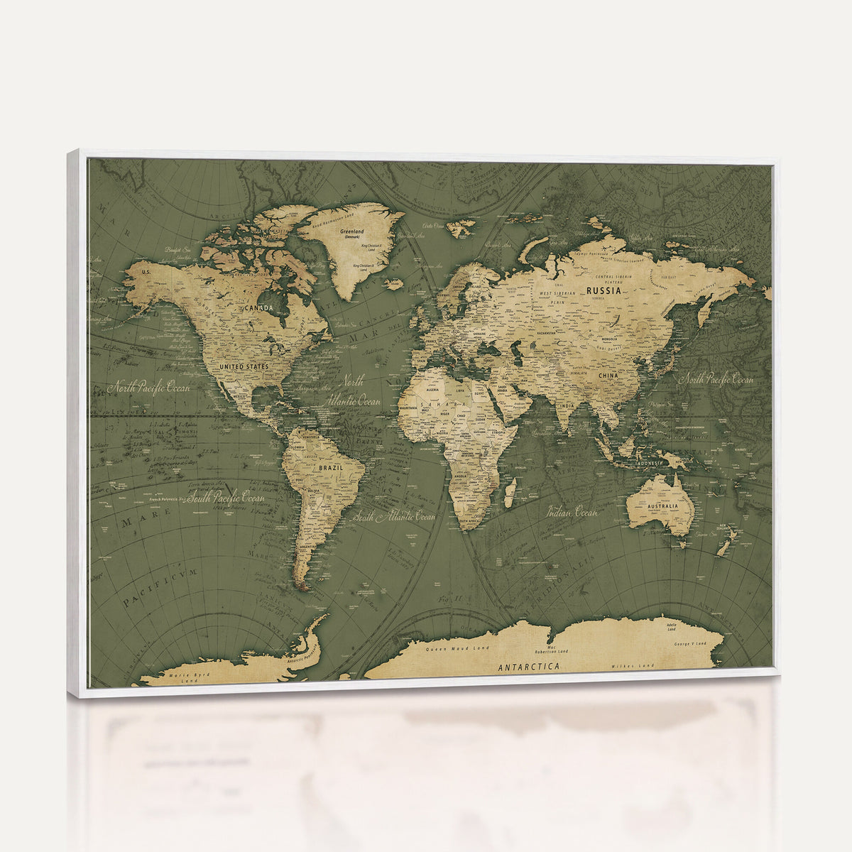 75846040-MGV-CV-36X24 - Large World Map Canvas Wall Art Print for Study Room Decor -