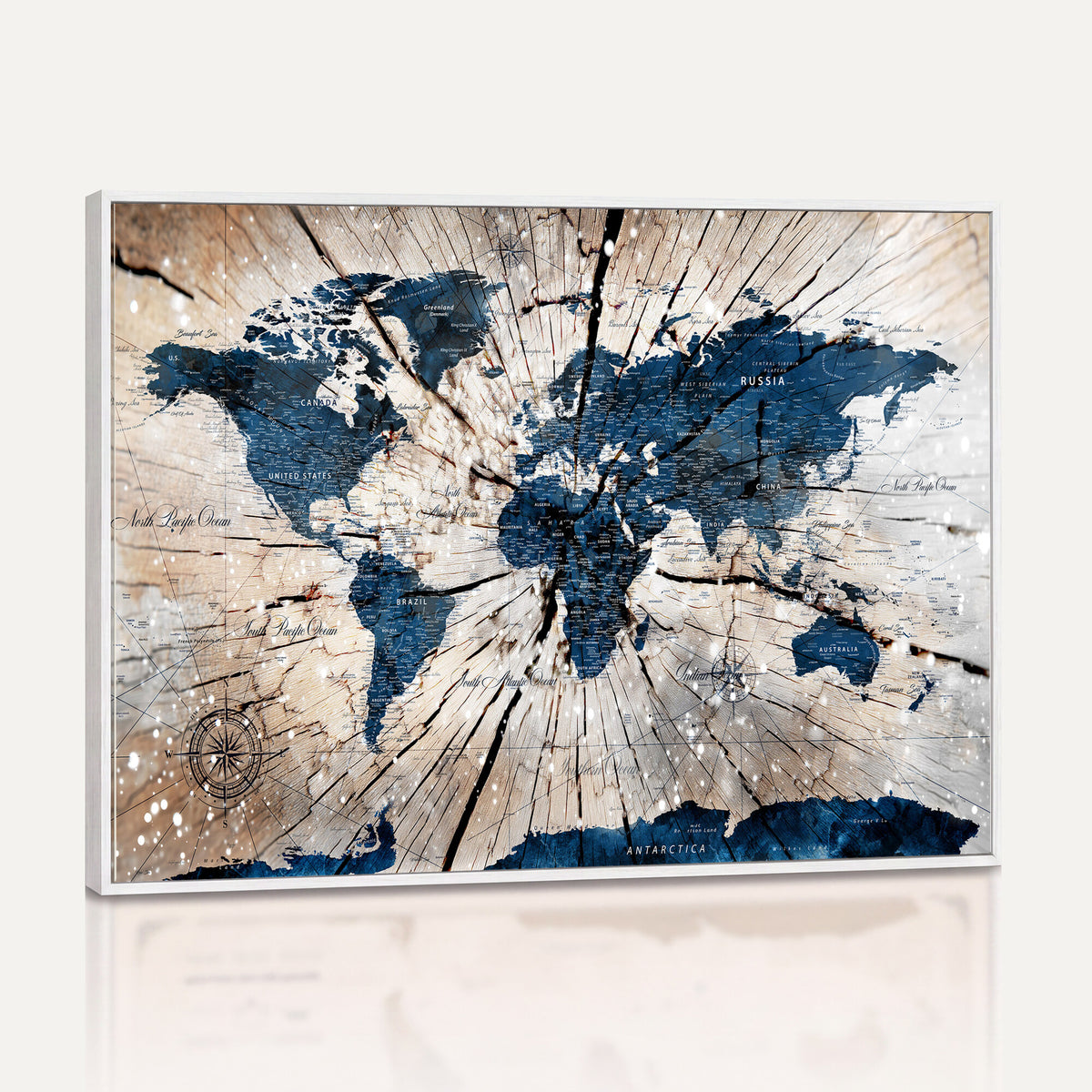 19478704-MGV-CV-36X24 - World Map Wall Art Canvas Print, Modern Decorative Framed Map Artwork Prints for Living Room, Office, Bedroom Wall Decor