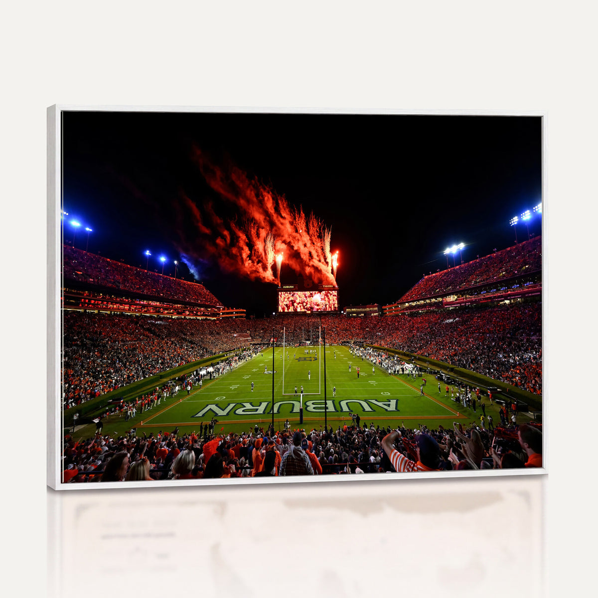 81918884-MGV-CV-36X24 - Auburn Stadium Wall Art Canvas Print, College Football Night Game Crowd, Jordan Hare Stadium Artwork