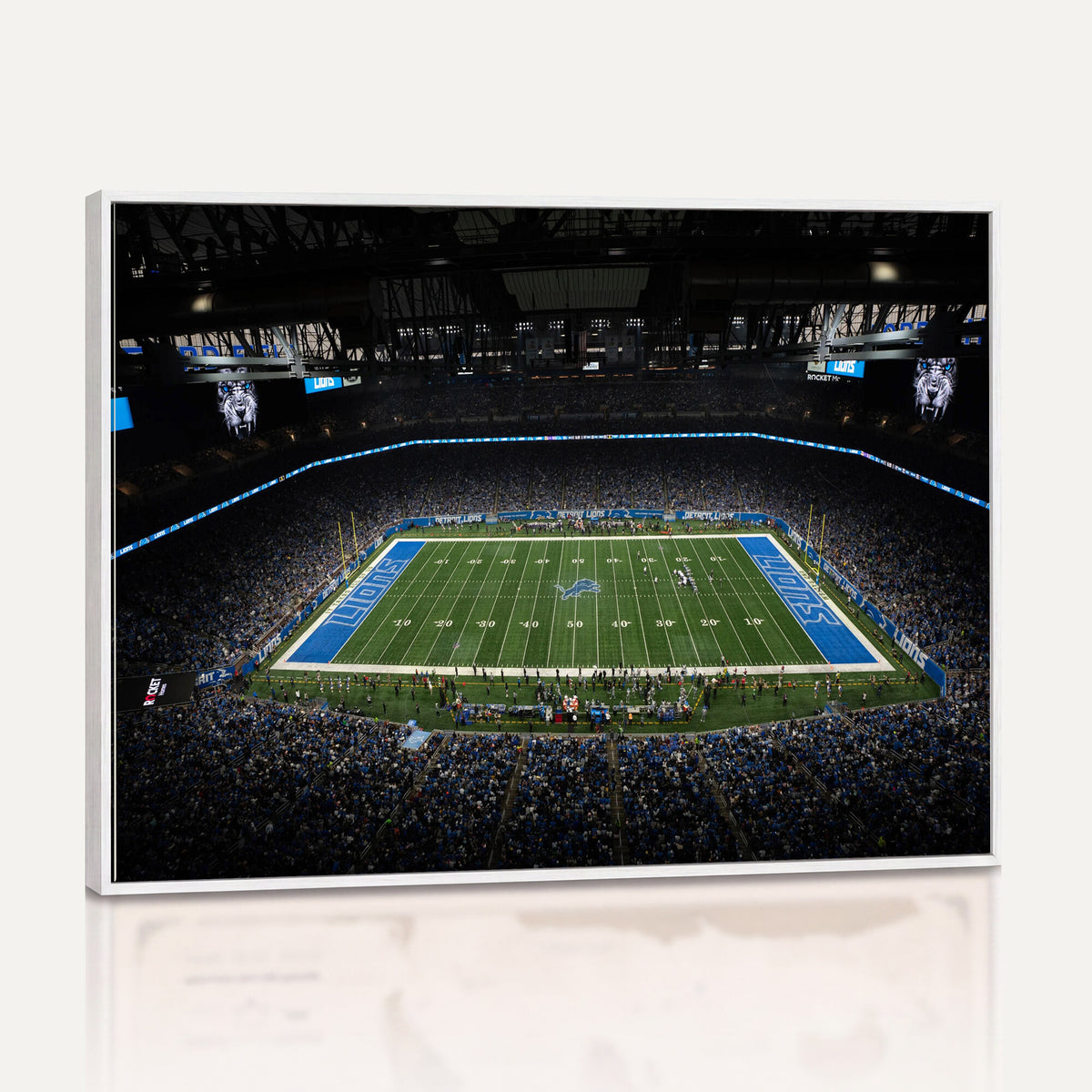 16709602-MGV-CV-36X24 - Detroit Lions Stadium Wall Art Canvas Print, Football Field Panorama