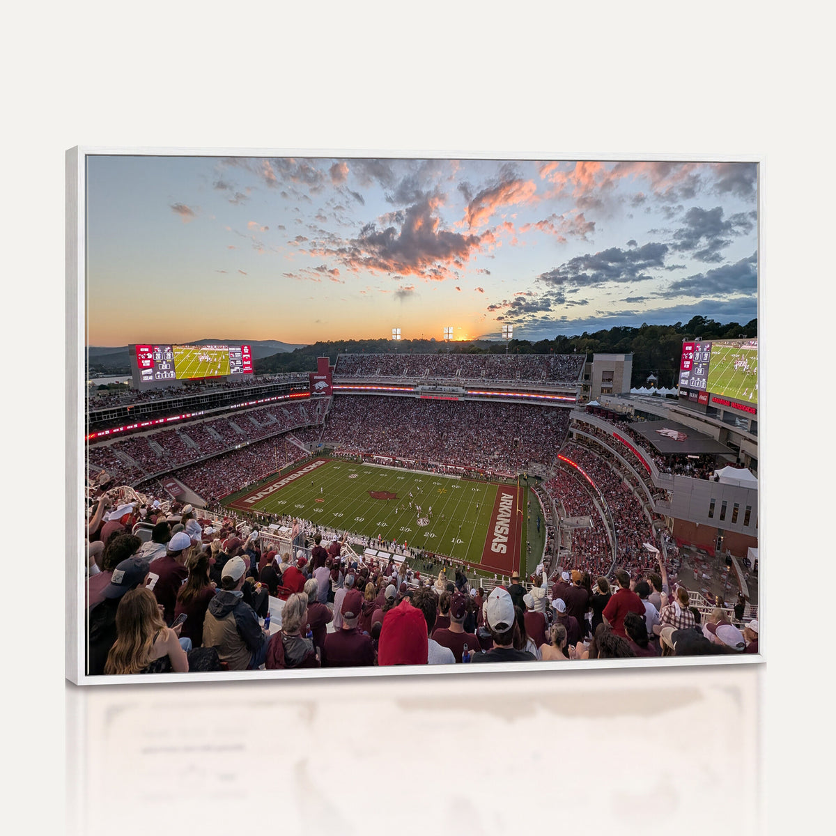 71837429-MGV-CV-36X24 - Donald W. Reynolds Razorback Stadium Wall Art Canvas Print – Arkansas Razorbacks Football Artwork for Home, Office, and Sports Room Decor