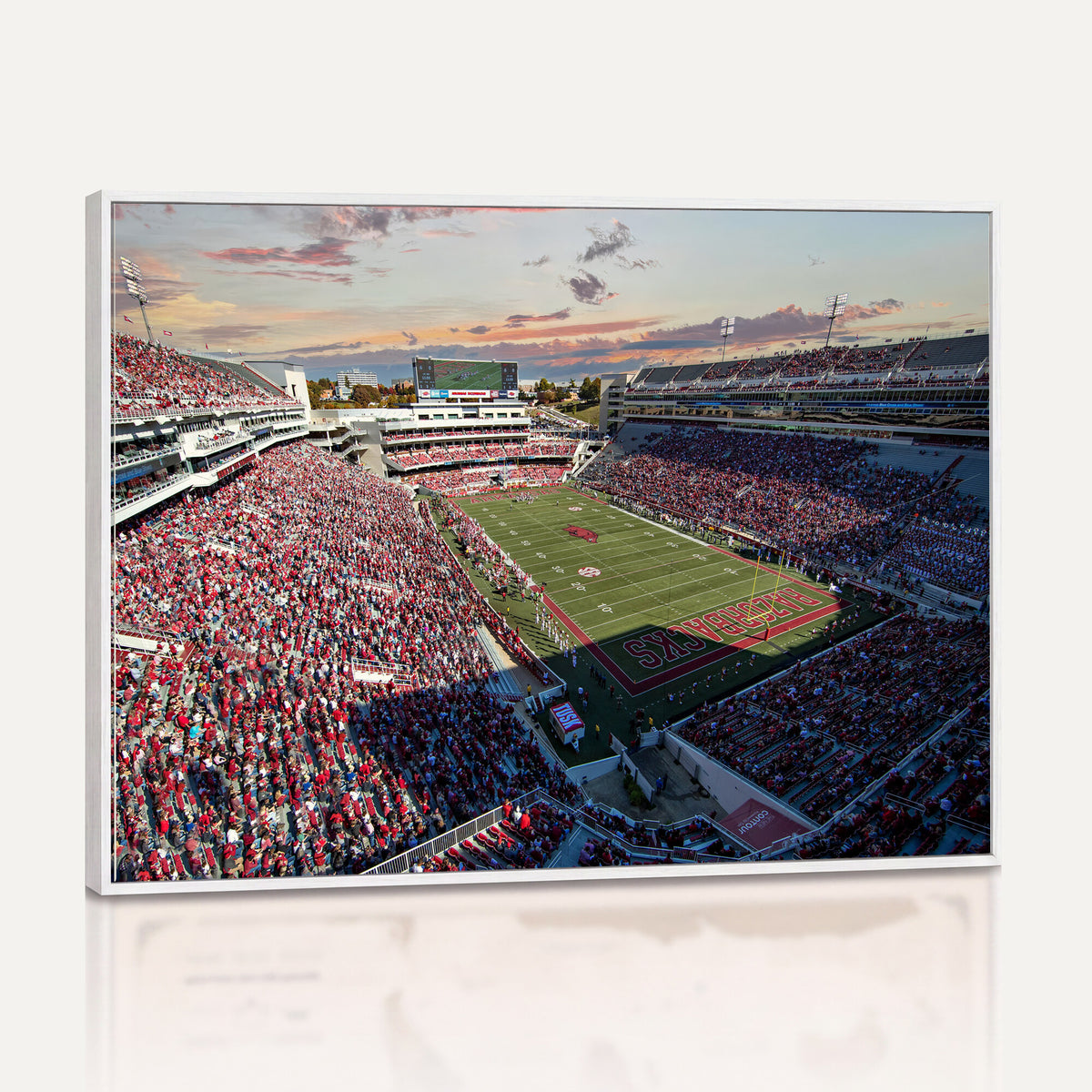 46571211-MGV-CV-36X24 - Donald W. Reynolds Razorback Stadium Wall Art Canvas Print – Arkansas Razorbacks Football Artwork for Home, Office, and Sports Room Decor