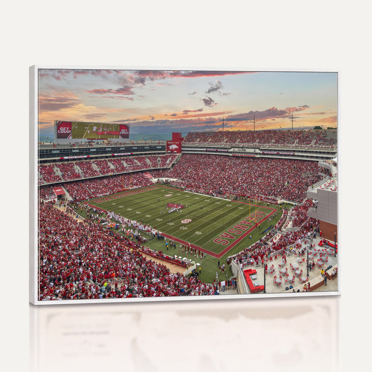 82233065-MGV-CV-36X24 - Donald W. Reynolds Razorback Stadium Wall Art Canvas Print – Arkansas Razorbacks Football Artwork for Home, Office, and Sports Room Decor