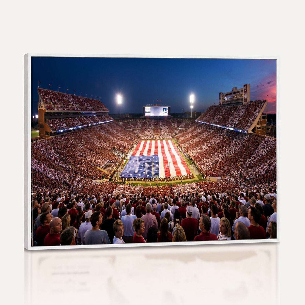 59917418-MGV-CV-36X24 - Oklahoma Memorial Stadium Wall Art Canvas Print | Oklahoma Sooners Football Artwork for Home, Office, and Sports Room Decor