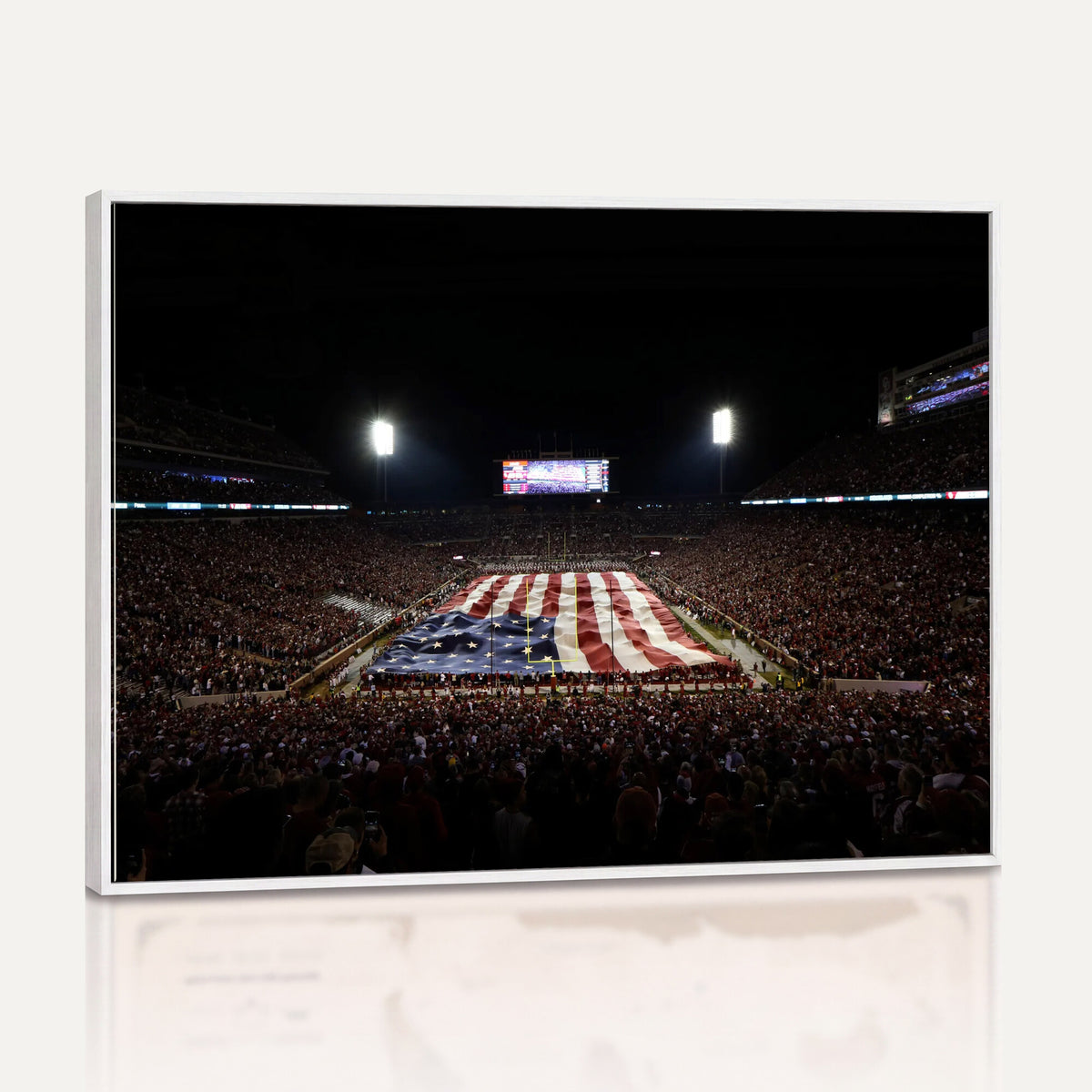 98418189-MGV-CV-36X24 - Oklahoma Memorial Stadium Wall Art Canvas Print – Oklahoma Sooners Football Artwork for Home, Office, and Sports Room Decor