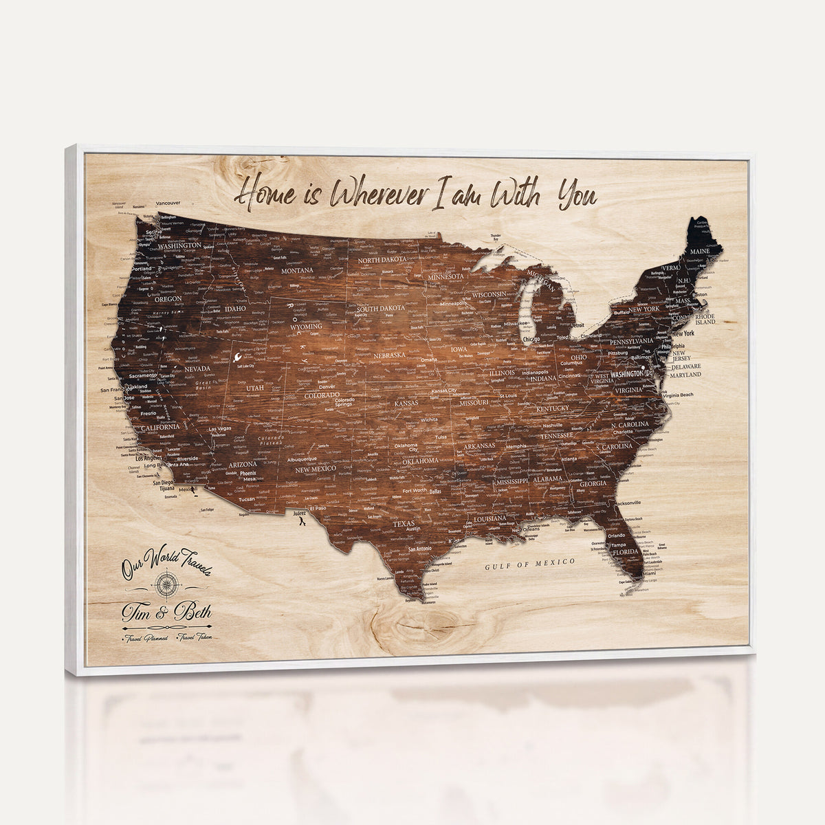 16274332-_Poster-30x20 - Personalized USA Push Pin Travel Map Canvas for Adventure Wall Decor
