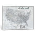66120672-MGV-CV-36X24 - Personalized America Push Pin Travel Map Canvas Wall Art for Custom Family Gift