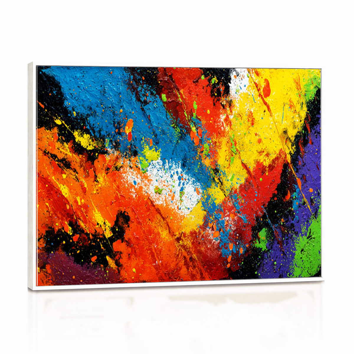 74888753-MGV-CV-36X24 - Vibrant Blue Abstract Canvas Wall Art Colorful Painterly Oil Painting Style Print