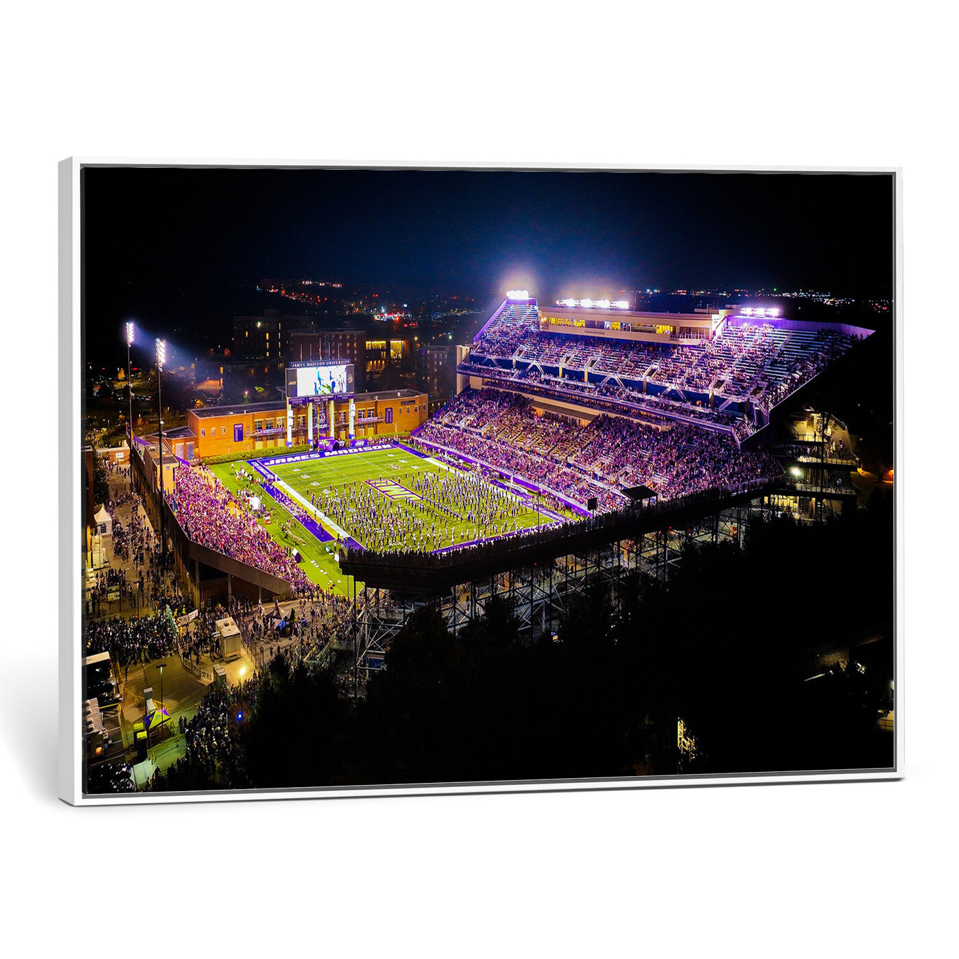 400867JMU2-MGV-CV-36X24 - JMU Stadium Wall Art Canvas Print for Game Room Decor - James Madison University Stadium