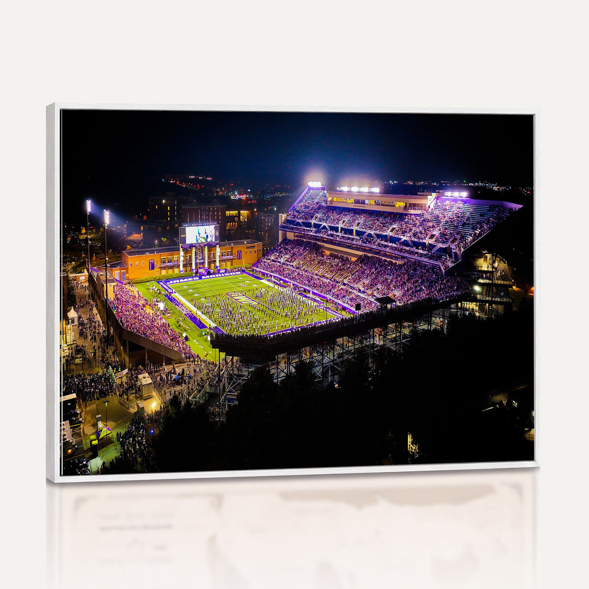 400867JMU2-MGV-CV-36X24 - JMU Stadium Wall Art Canvas Print for Game Room Decor - James Madison University Stadium
